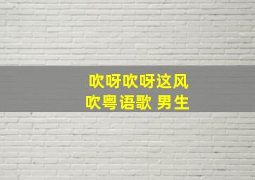 吹呀吹呀这风吹粤语歌 男生